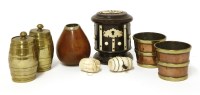 Lot 118 - A cylindrical ebony money box