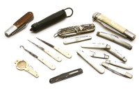 Lot 83 - A collection of various folding silver and mother of pearl fruit knives