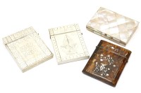 Lot 82 - A Pique work ivory card case decorated with a fountain