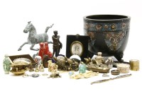 Lot 121 - A bronze and cloisonné enamelled jardinière
