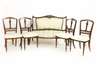 Lot 477 - An Edwardian mahogany salon suite