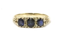 Lot 39 - A 9ct three stone graduated sapphire ring