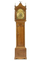 Lot 395 - A late 18th century oak longcase clock