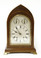 Lot 439 - An Edwardian strung mahogany lancet-shaped mantel clock