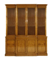 Lot 455 - A large Victorian oak breakfront bookcase