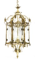 Lot 557 - A large brass hall lantern