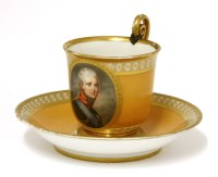 Lot 136 - A French porcelain Dihl et Guérhard cup and saucer