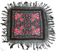 Lot 1289 - A black silk piano shawl