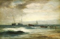 Lot 377 - Sam Bough RSA (1822-1878)
COMING ASHORE
Signed l.l.