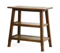 Lot 148 - An Arts and Crafts oak three-tier table stand
