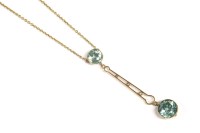 Lot 10 - A two stone blue zircon Edna May pendant