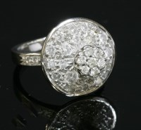 Lot 245 - An 18ct white gold diamond set cluster ring