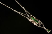 Lot 482 - A silver and copper Arts and Crafts enamel necklace