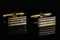 Lot 337 - A pair of two colour gold