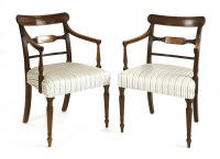 Lot 411A - A pair of 19th century mahogany bar back elbow chairs (2)