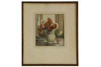 Lot 323 - Eric Slater
‘CHRYSANTHEMUMS’ 
Wood engraving