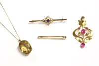 Lot 8 - A single stone oval cut citrine pendant