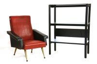 Lot 421 - A mid 20th century vinyl covered easy chair