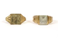 Lot 7 - A 9ct gold single stone brilliant cut diamond signet ring