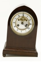Lot 264 - An early 20th century mahogany cased lancet form mantel clock
