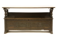 Lot 356 - An oak monks bench