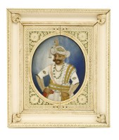 Lot 195 - An Indian ivory portrait of a maharaja