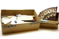 Lot 104 - Two boxes of old fans