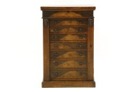 Lot 431 - A mid 19th century walnut collectors cabinet Wellington chest