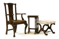Lot 399 - An oak armchair