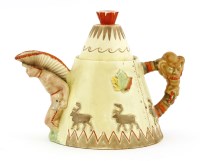 Lot 256 - A Clarice Cliff novelty 'Teepee' teapot
