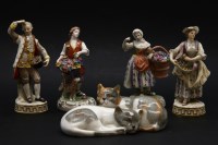 Lot 279 - A pair of Dresden porcelain figures