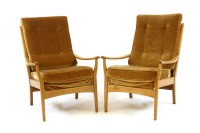Lot 370 - A pair of mid-century beech armchairs