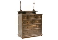 Lot 357 - A Charles II style oak chest of drawers