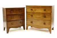 Lot 344 - A Victorian mahogany chest of three long drawers