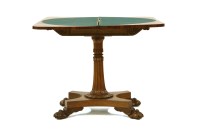 Lot 396 - A William IV rosewood card table