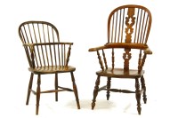 Lot 345 - A 19th century ash and elm Windsor armchair
