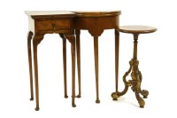 Lot 404 - A Georgian walnut single drawer side table