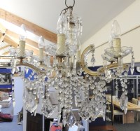 Lot 289 - Two cut glass chandeliers
