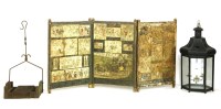 Lot 408 - A Victorian scrap/decalcomania three fold low screen