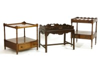 Lot 414 - A Georgian style mahogany tray top butlers table