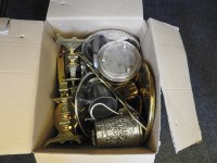 Lot 378 - An Indian white metal tankard of inversely tapering cylindrical form
