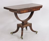 Lot 604A - A Regency mahogany and inlaid fold card table