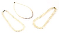 Lot 1516 - A single row uniform cultured freshwater pearl necklace