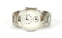 Lot 1475 - A gentlemen's stainless steel Philip Stein 'Teslar' quantum quartz bracelet watch.
a circular case