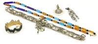 Lot 1523 - A gold-plated paste set hinged crown bangle
