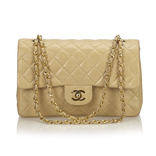 Lot 1167 - A Chanel classic medium lambskin double flap shoulder bag