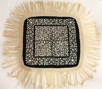 Lot 1443 - A Victorian black silk piano shawl