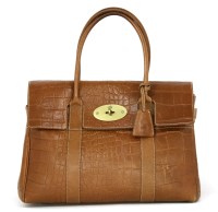 Lot 1197 - A Mulberry 'Bayswater' oak crocodile embossed handbag