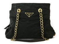 Lot 1077 - A Prada black nylon tote shopper