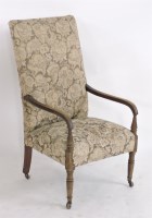 Lot 608A - A George III mahogany and upholstered arm chair